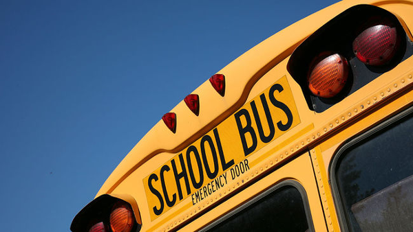 Image of the back of a school bus. Image credit: Fotolia